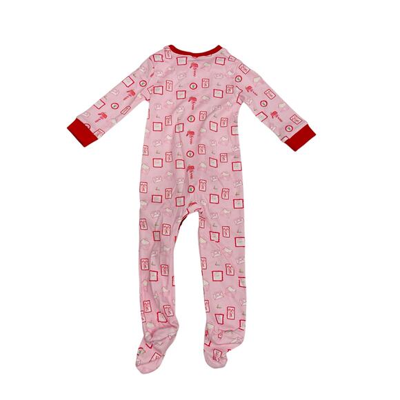 NWT James & Lottie Size 9M Letters to Santa Zippy Pajamas in Pink - Picture 3 of 3